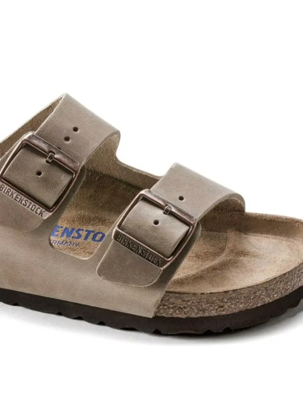 Birkenstock Men’s Arizona Soft Footbed Oiled Leather Sandals – Tobacco Brown – 1